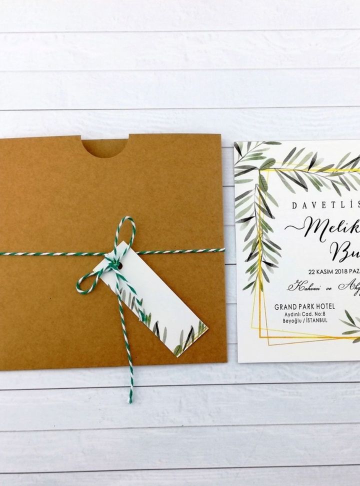 DMA-42-25 Düğün Çiçekli Davetiye