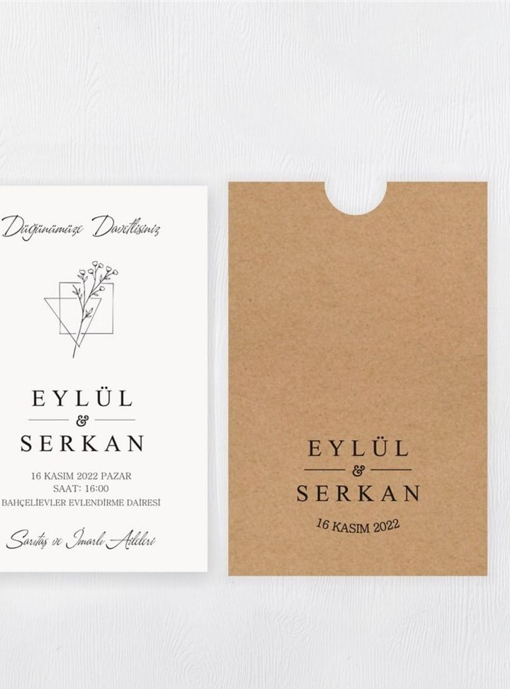 DMA-54-25 Düğün Nikah Çizim Davetiye