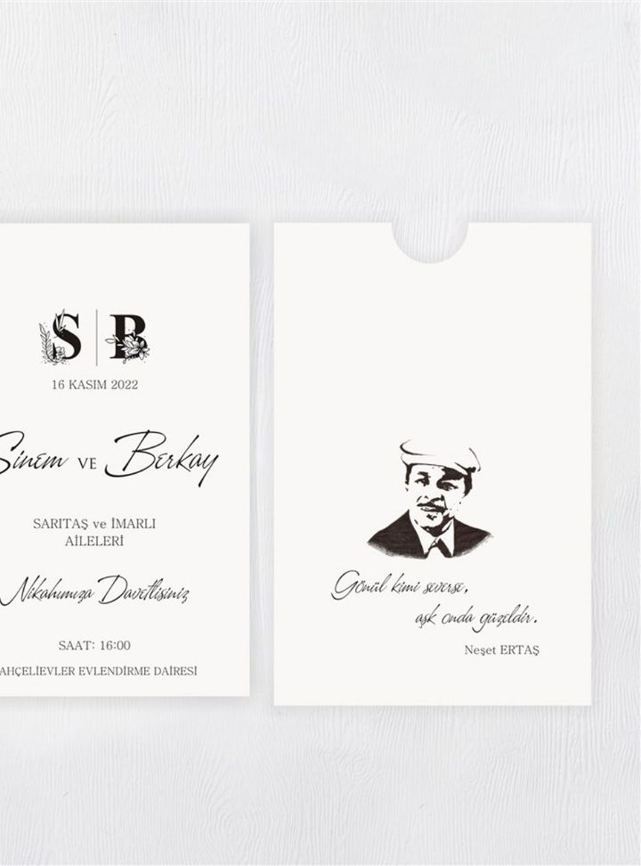 DMA-61-25 Düğün Çiçekli Söz - Nişan Davetiye