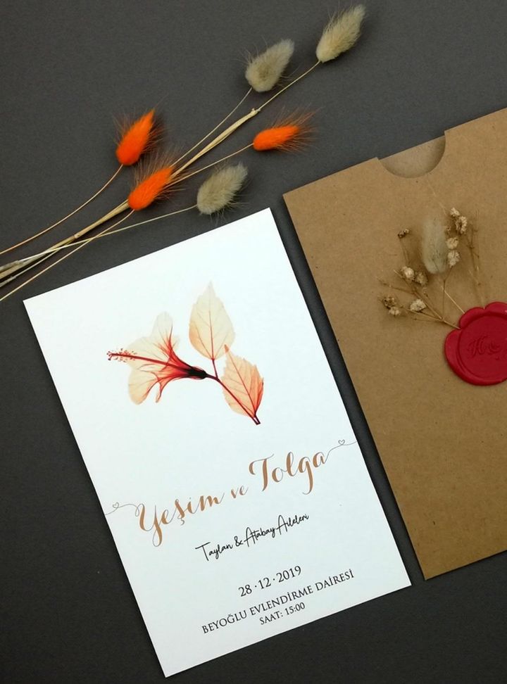 DMA-82-25 Düğün Çiçekli Söz - Nişan Davetiye