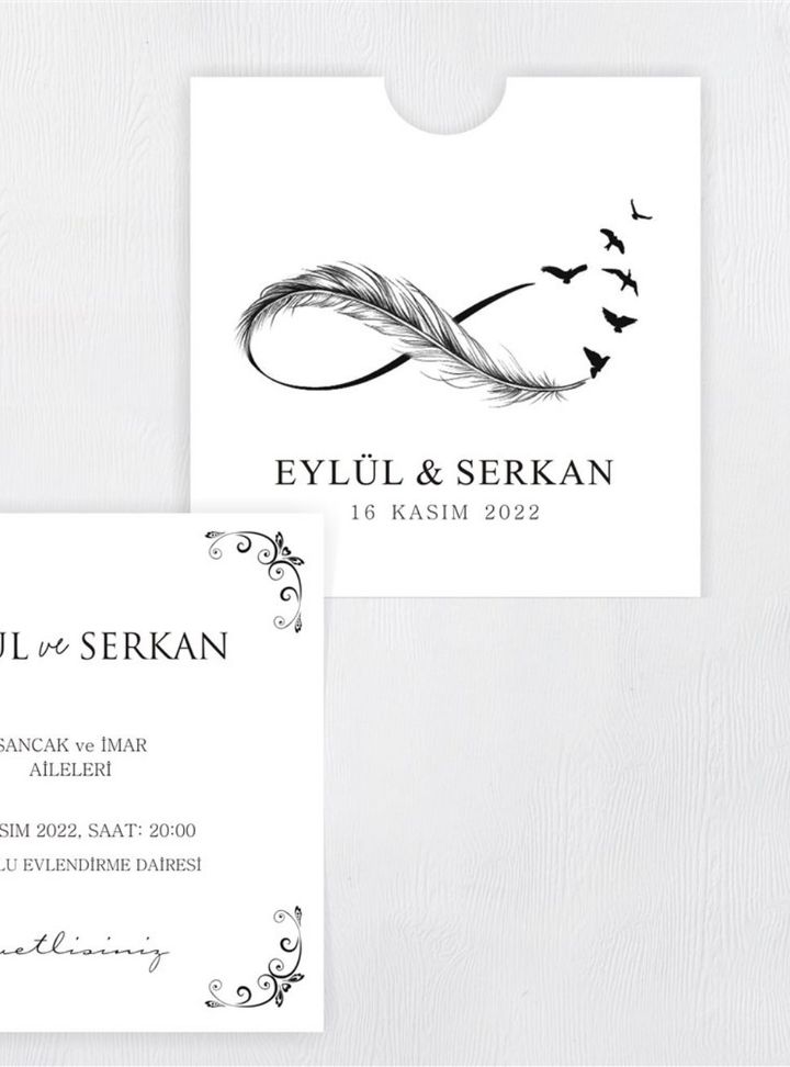 DMA-52-25 Düğün Çizim Davetiye