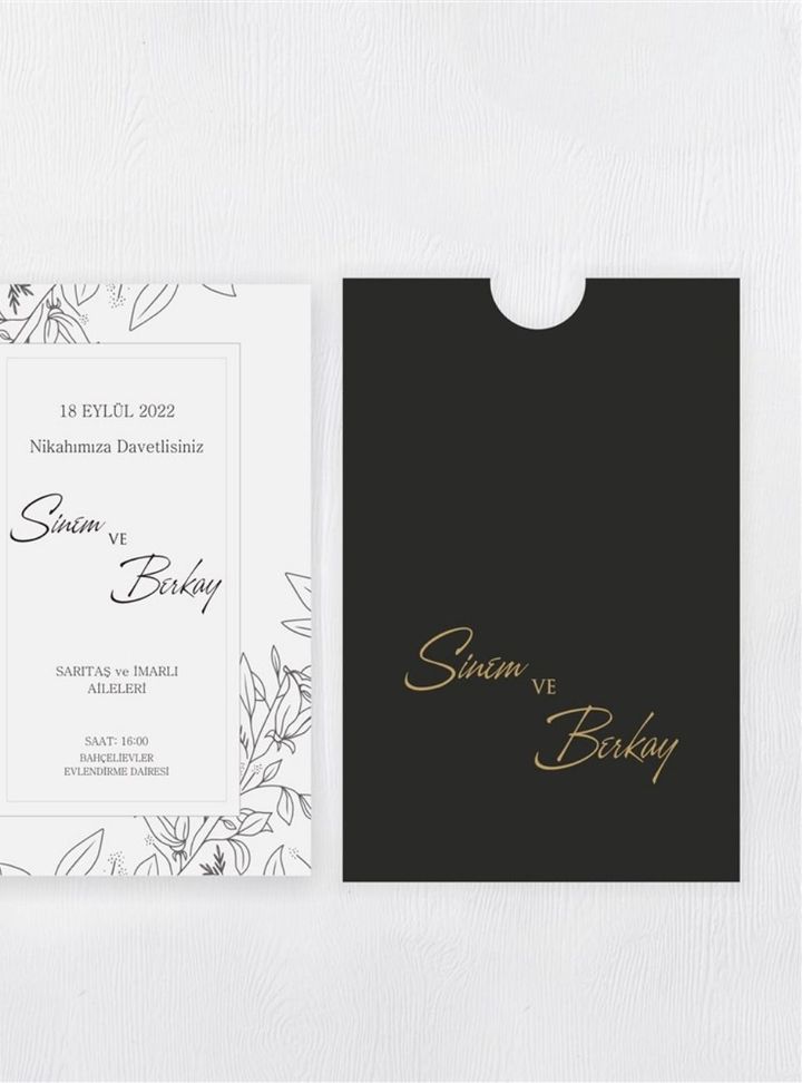 DMA-59-25 Düğün Çiçekli Söz - Nişan Davetiye