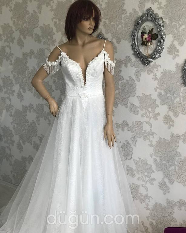 Ayfer Bitiş Moda Evi 17 A kesim V yaka Romantik gelinlik - 2