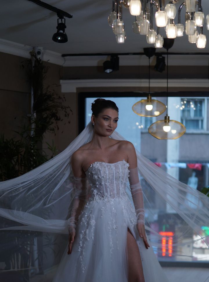 Straplez A Kesim Gelinlik