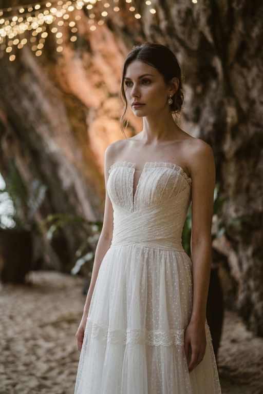 EPHC-003-25 Bohem Straplez Tarlatansız Gelinlik 3