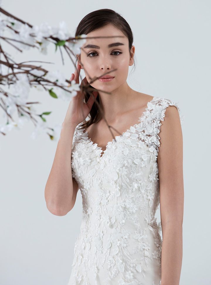 Weddies 180167 A Kesim Sırt Dekolteli V Yaka Gelinlik