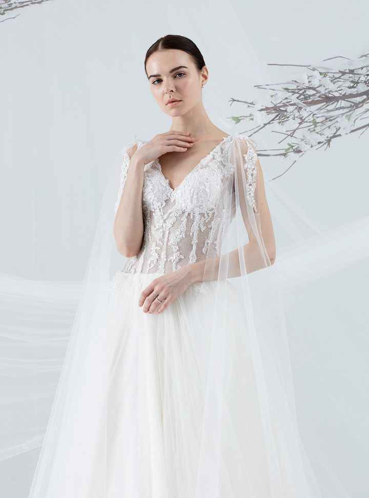 Weddies 180147 A Kesim Sırt Dekolteli V Yaka Gelinlik