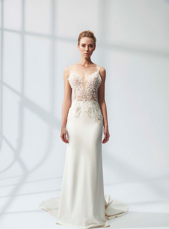 Weddies Pisa Balık Kesim Sırt Dekolteli V Yaka Gelinlik