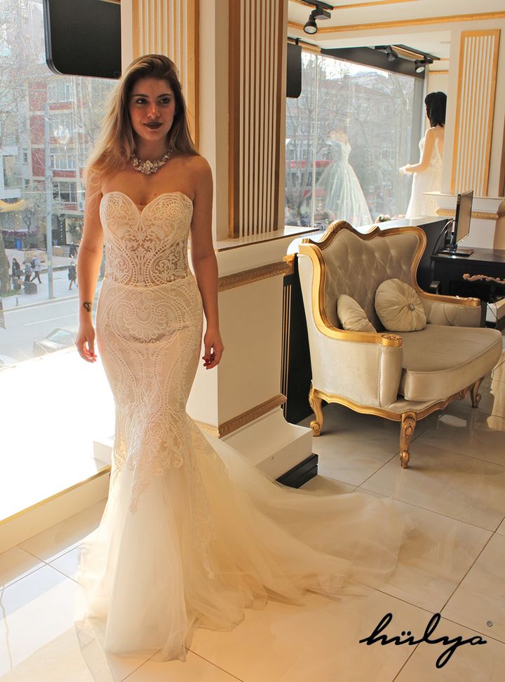 Sonia  Balık Kesim Straplez Romantik Gelinlik