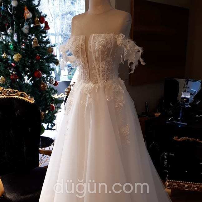 HKW 12 A Kesim Straplez Göğüs Dekolteli Gelinlik 2