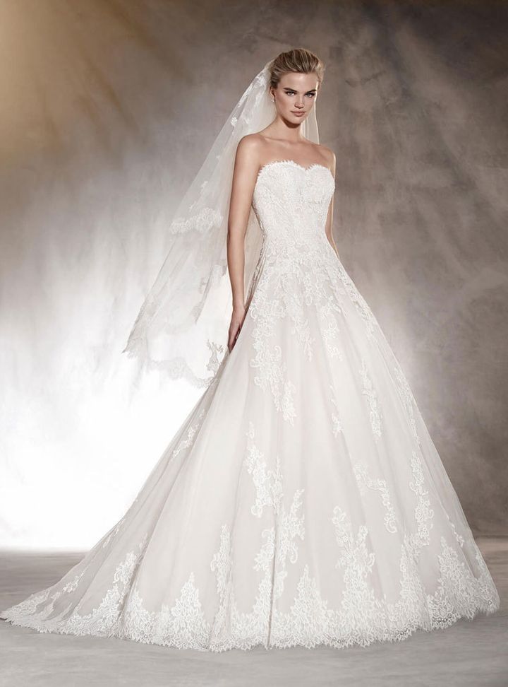 Derya Çelebi 41 A Kesim Straplez Göğüs Dekolteli Gelinlik