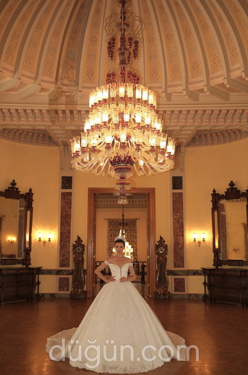 3069 Prenses Kesim Sırt Dekolteli Düşük Omuz Gelinlik 3