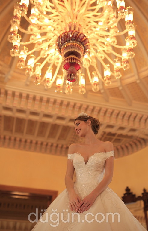 3096 Prenses Kesim Düşük Omuz Modern Gelinlik 2