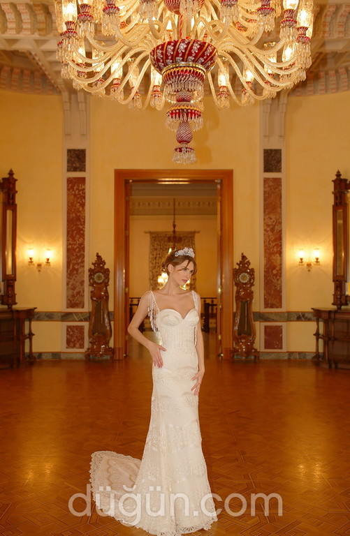 1100 Balık Kesim Straplez Sırt Dekolteli Gelinlik 3