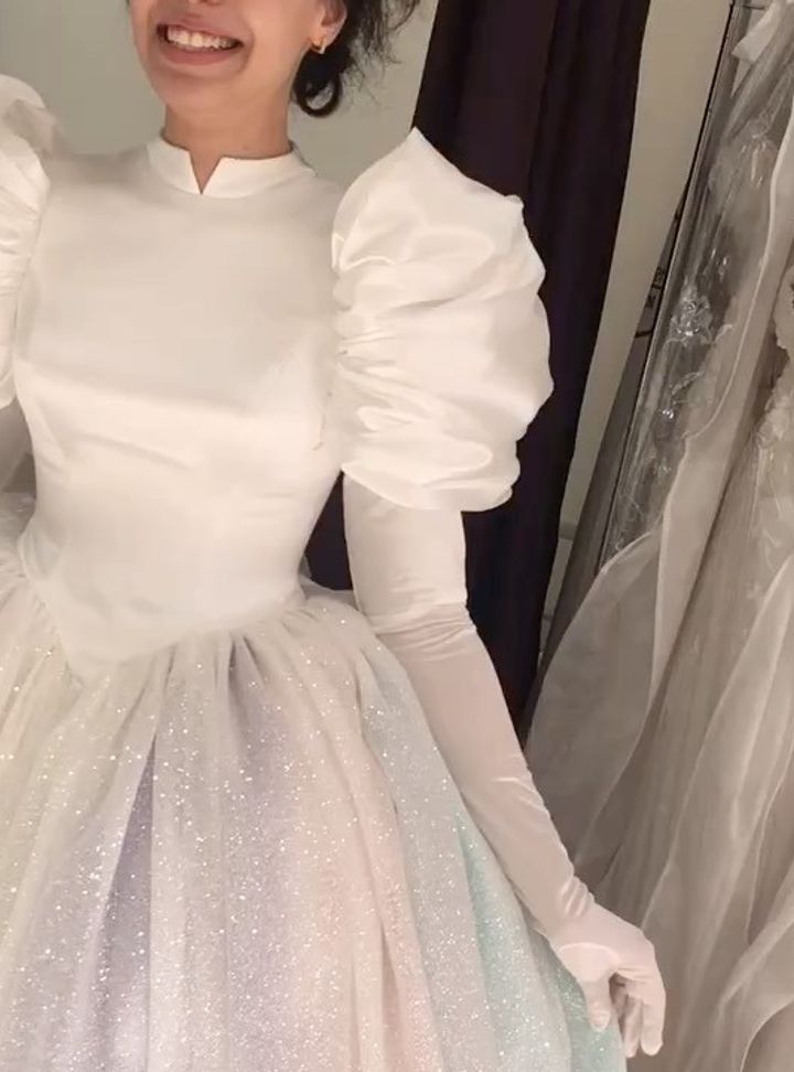 Güler Cer Gelinlik 2 Prenses Kesim Vintage Sade Gelinlik