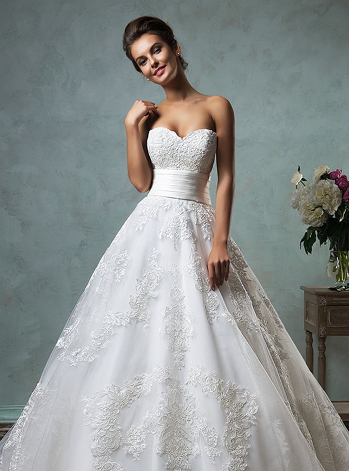 Güler Cer Gelinlik 1119 Prenses Kesim Straplez Sırt Dekolteli Gelinlik