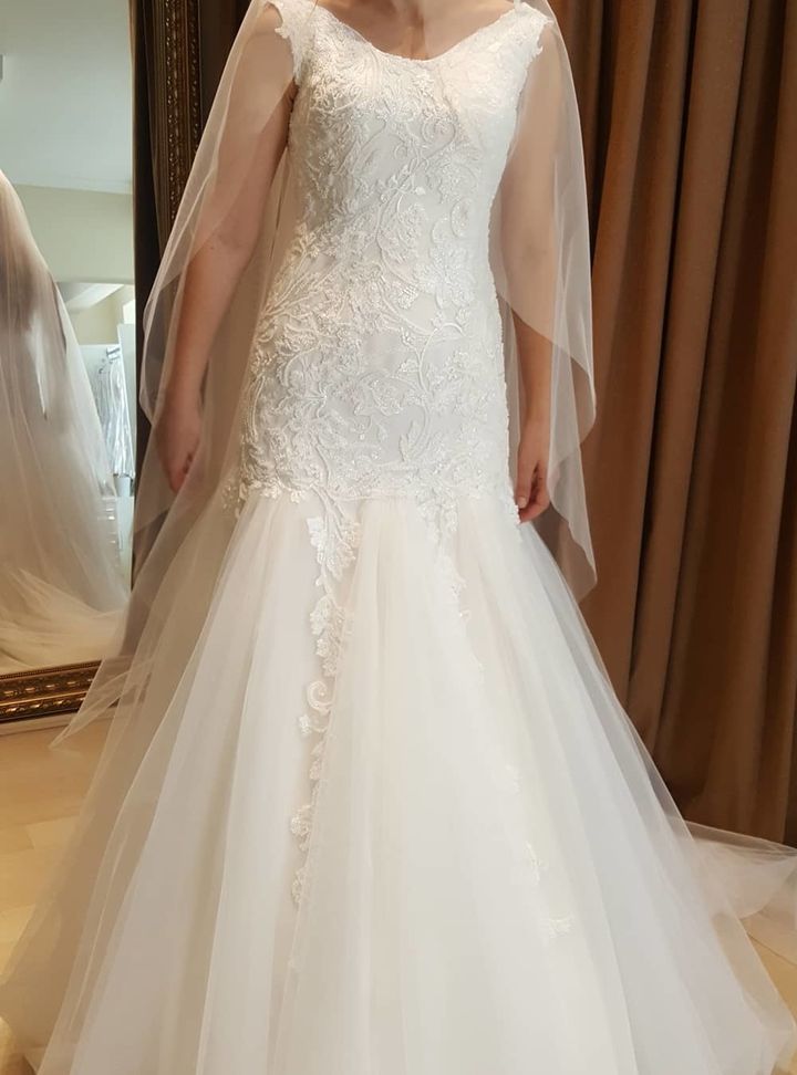 FAP 62 Balık Kesim Romantik U Yaka Gelinlik