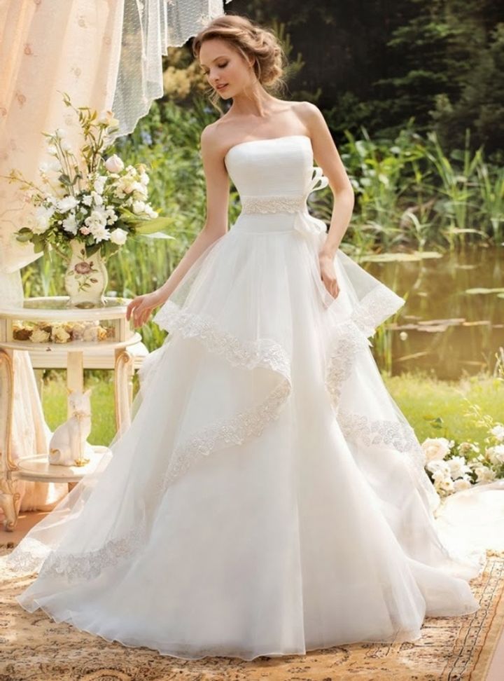 FAP 24 Prenses Kesim Straplez Modern Gelinlik