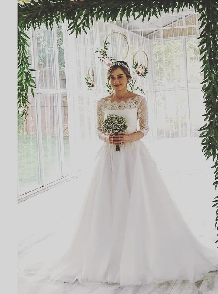 FAP 50 Prenses Kesim Kayık Yaka Romantik Gelinlik