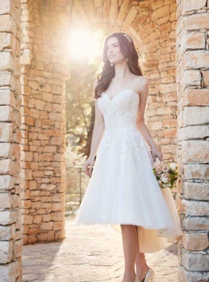 FAP 32 A Kesim Straplez Göğüs Dekolteli Gelinlik