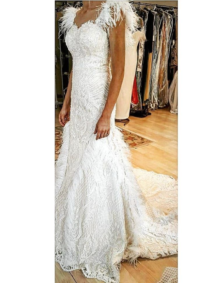 FAP 53 Straplez Düz Kesim Göğüs Dekolteli Gelinlik