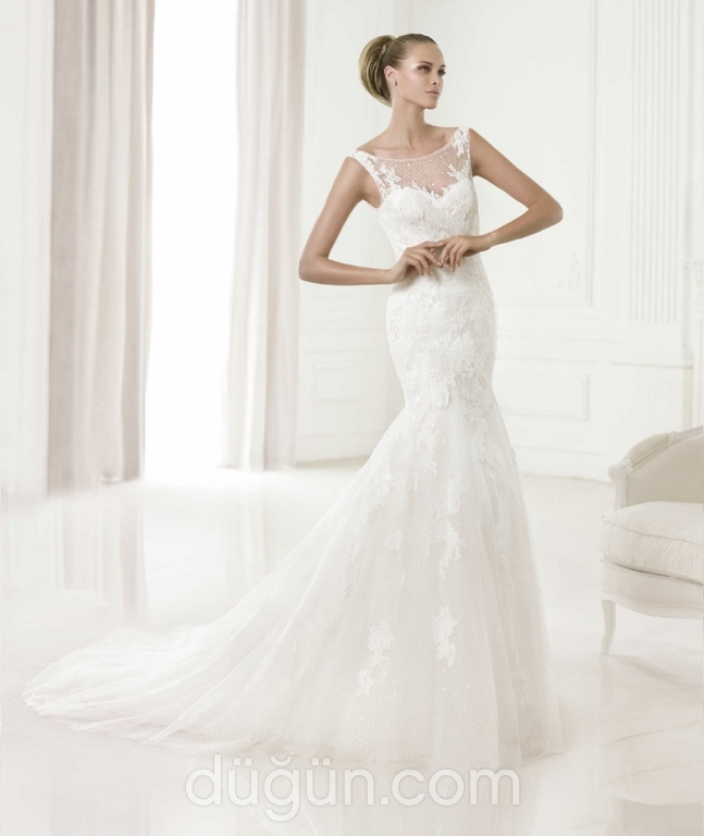 FAP 15 Balık Kesim Kayık Yaka Göğüs Dekolteli Gelinlik