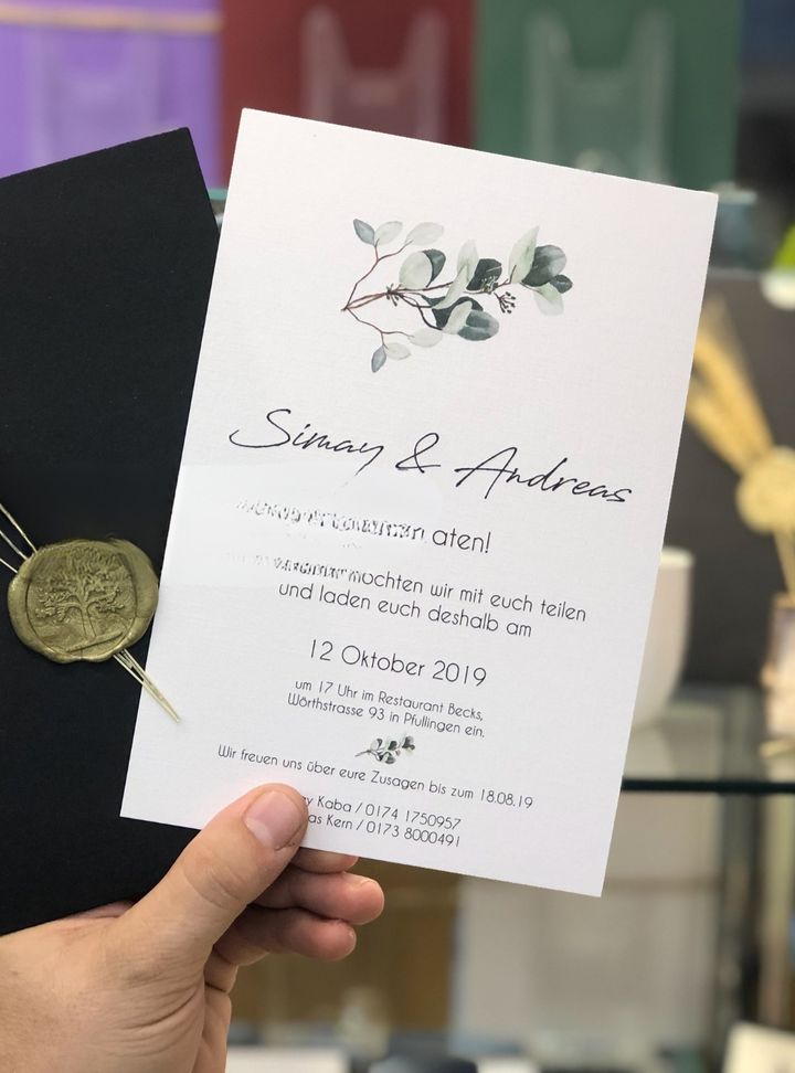 Kuru Çiçek Detaylı Mühürlü Davetiye