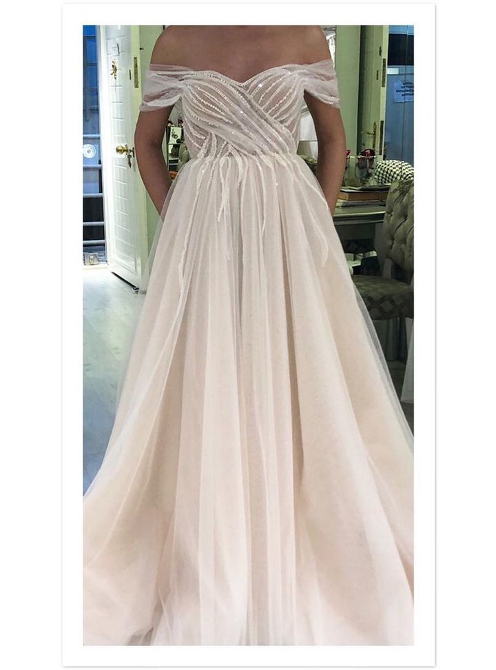 Nehir Tayman Couture 22 A Kesim Düşük Omuz Romantik Gelinlik