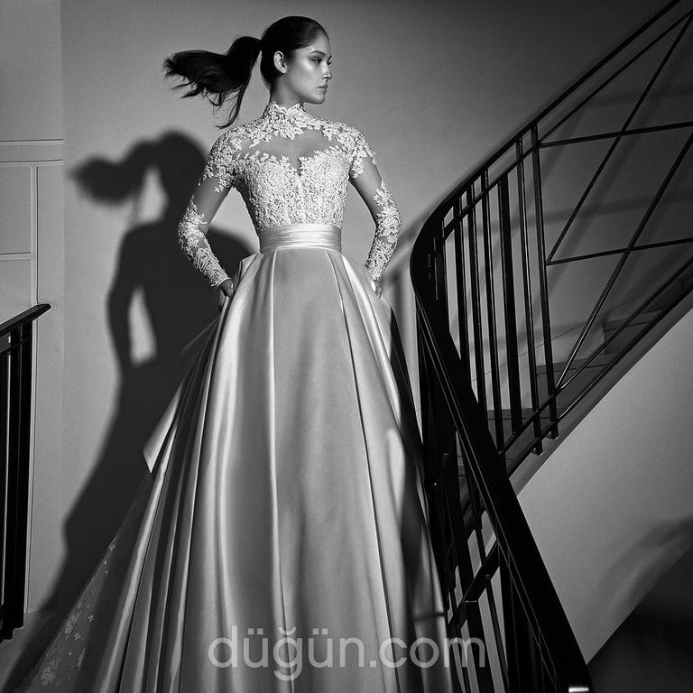 Zuhair Murad 18 Prenses kesim Hakim yaka Modern gelinlik