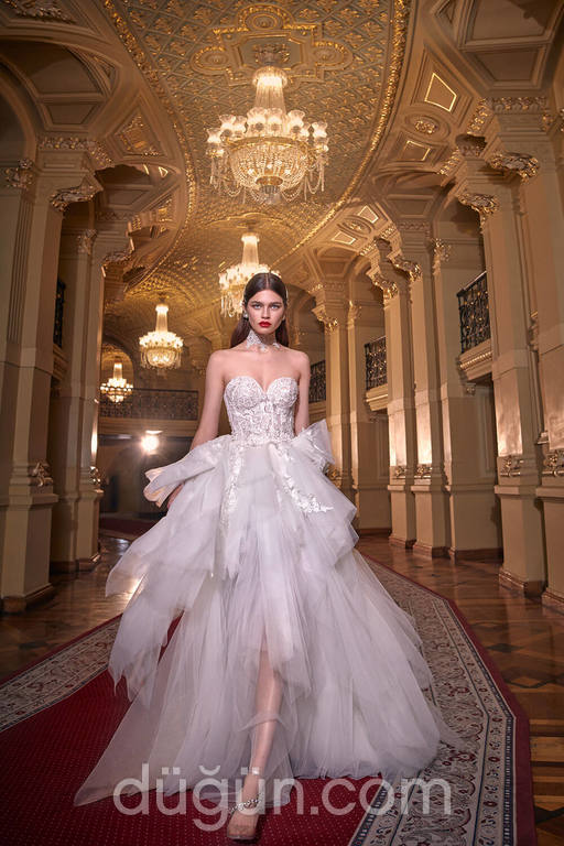 Galia Lahav 6  Prenses kesim Straplez Modern gelinlik