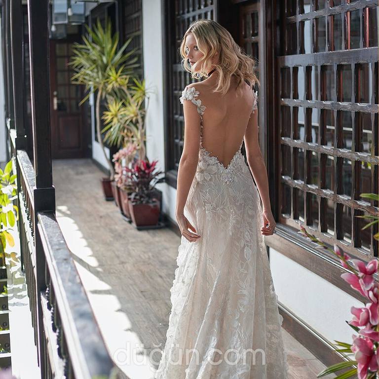 Galia Lahav  23 Düz kesim Düşük omuz Romantik gelinlik - 1