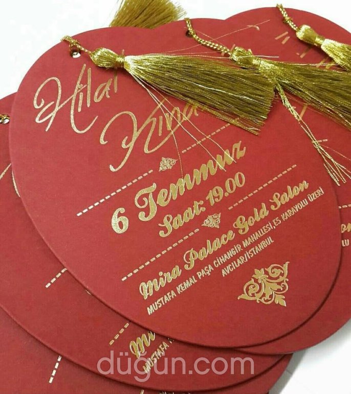 Gold Yazılı Kına Gecesi Davetiyesi