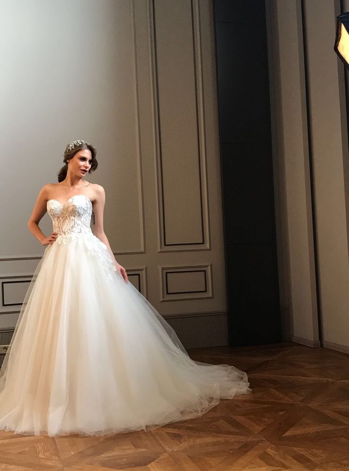 Straplez A Kesim Gelinlik