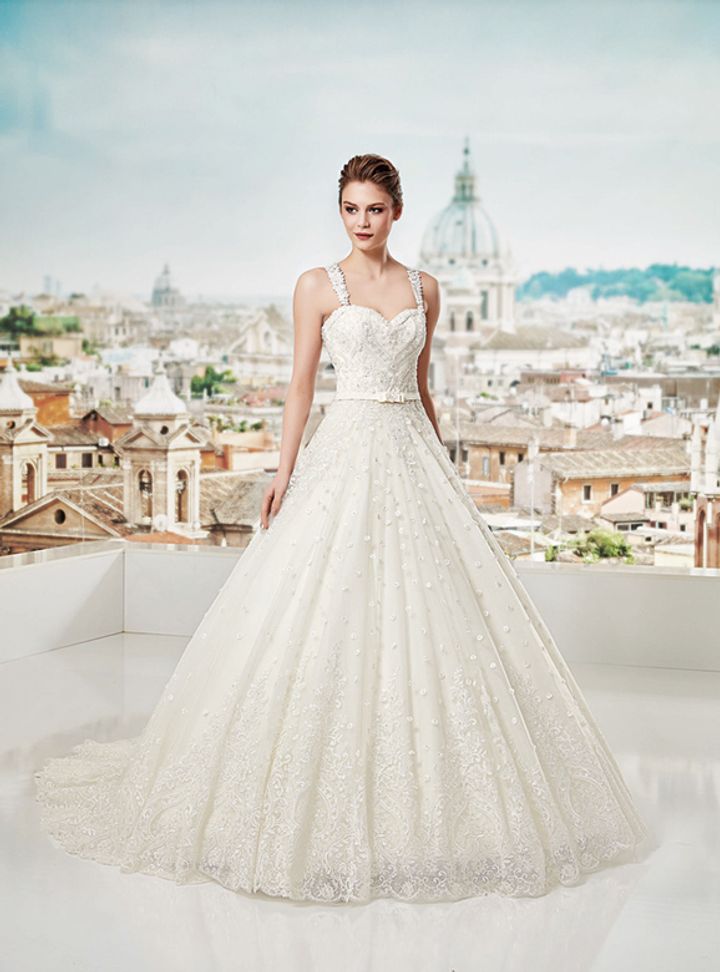 PC-18002  Prenses Kesim Straplez Sırt Dekolteli Gelinlik