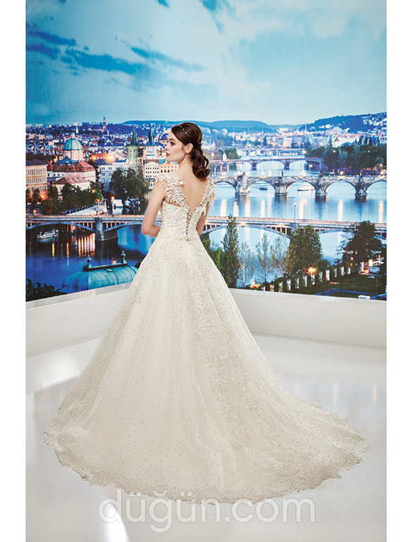 PC-18019  A kesim Straplez Romantik gelinlik - 2