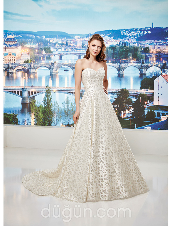 PC-18025  A kesim Straplez Romantik gelinlik - 1