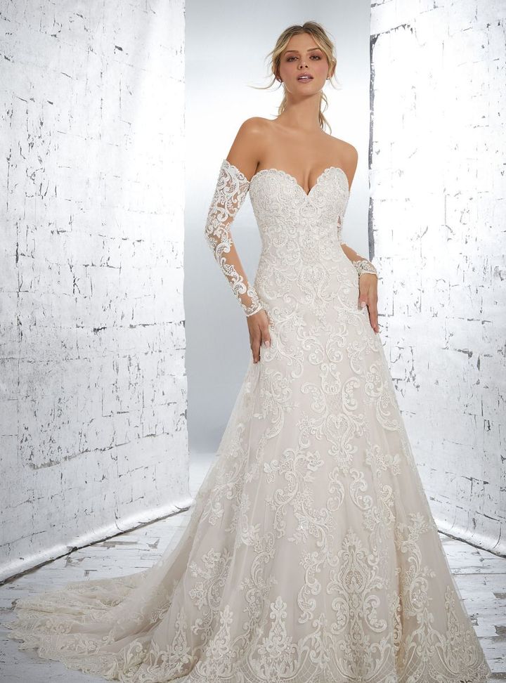 Wow Fashion Bride 75 A Kesim Straplez Göğüs Dekolteli Gelinlik