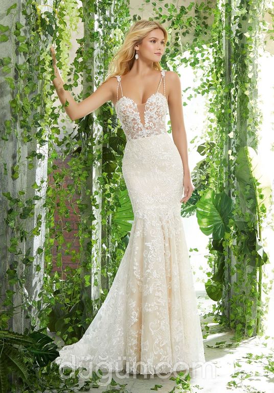 Wow Fashion Bride 28 Balık kesim Straplez Romantik gelinlik - 2