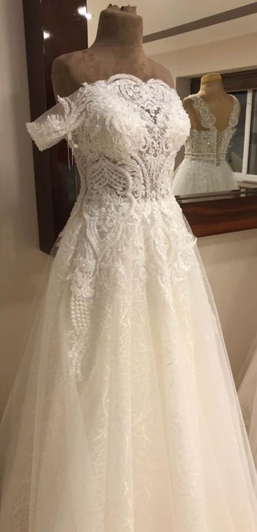 Wow Fashion Bride 2 Düz kesim Düşük omuz  Romantik gelinlik