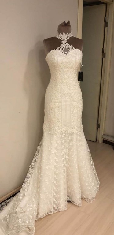 Wow Fashion Bride 7 Balık kesim Halter yaka Romantik gelinlik