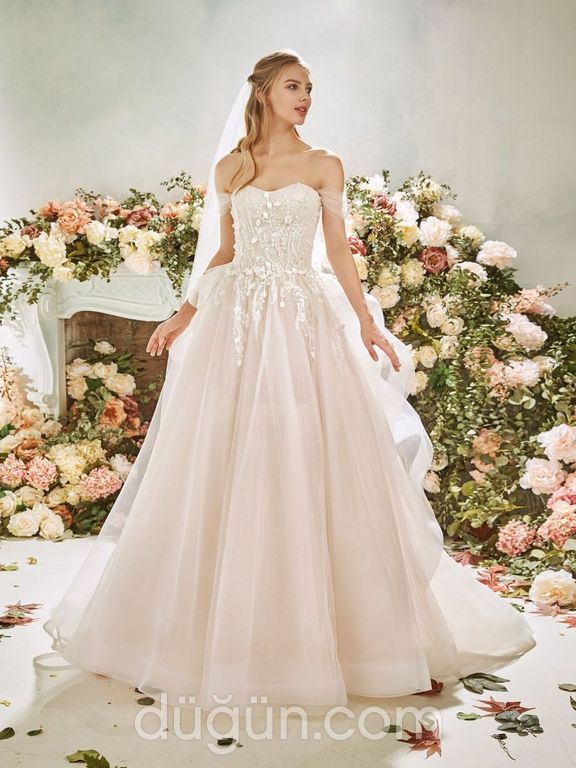 Wow Fashion Bride 92 Prenses kesim Straplez Romantik gelinlik