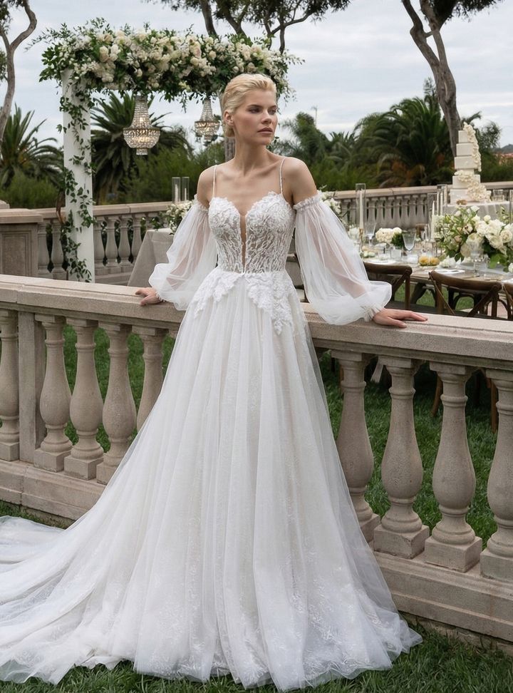 NSC 45 A Kesim Helen Sırt Dekolteli Gelinlik