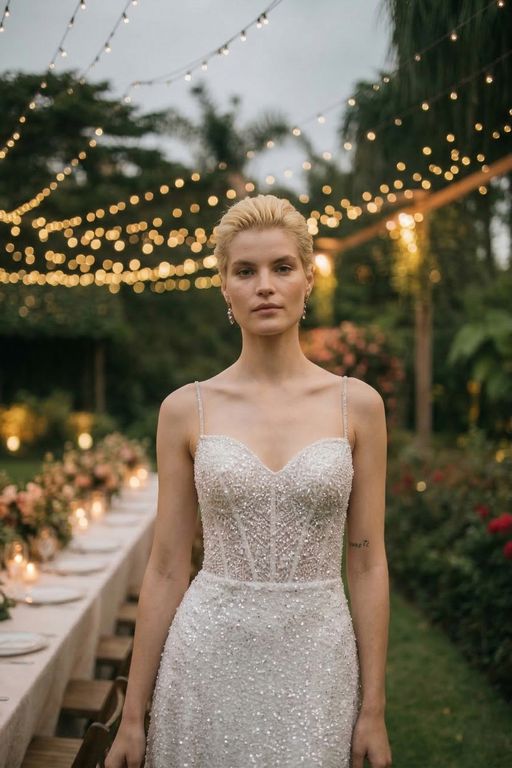 NSC 48 A Kesim Tarlatansız Sırt Dekolteli Gelinlik 3