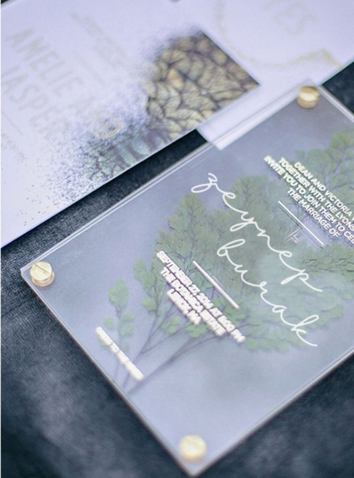 Ağaç Yansımalı Şeffaf Davetiye