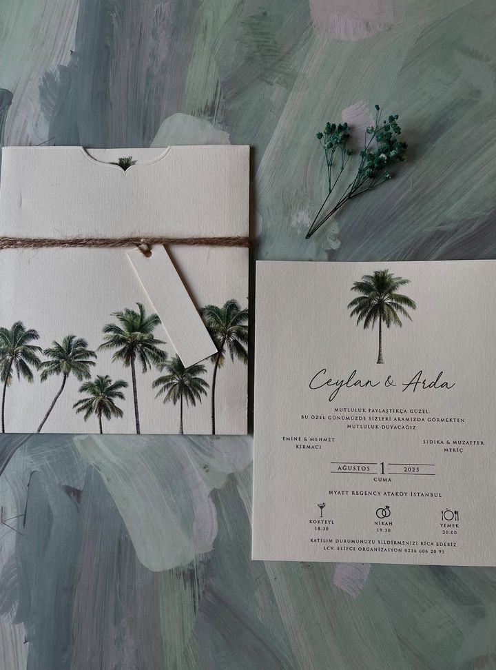 RD-1-25 Düğün Kına Çiçekli Davetiye