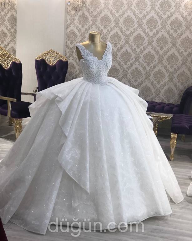 Deha Moda Evi 3 Prenses kesim V yaka  Romantik gelinlik - 2