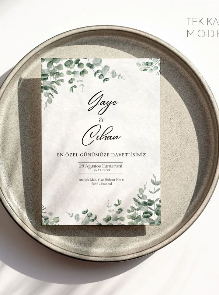 Yaprak Detaylı Davetiye 