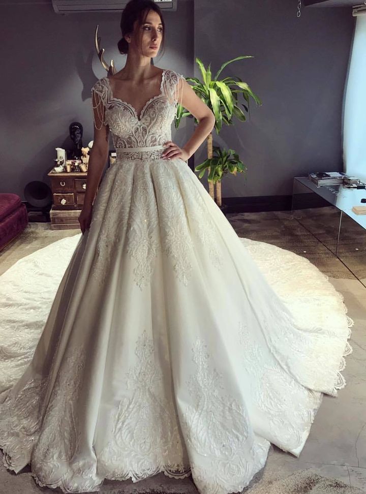 MFC 39 Prenses Kesim Straplez Göğüs Dekolteli Gelinlik