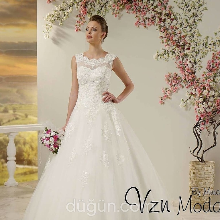 VZN Moda & Gelinlik 22 A kesim Kayık yaka  Romantik gelinlik