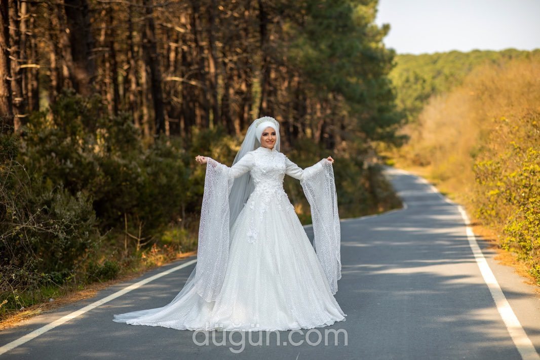 Gülnaz Yıldırım Gelinlik 6 A kesim Hakim yaka Tesettür gelinlik - 1